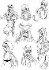 Ookami Koushinryou Spice Wolf Lawrence Horo Kraft Artist Zerochan sketch template