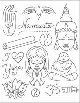 Yoga Namaste Bordado sketch template