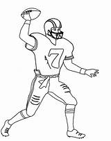 Football Coloring Player Nfl Pages Drawing Players Outline Tom Brady Quarterback Draw Lynch Marshawn Jr Kids Clipart Odell Beckham Printable sketch template