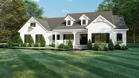 bedroom farmhouse plan  covered porches  open layout coolhouseplans blog