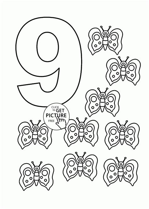 printable number  coloring page color  number printable