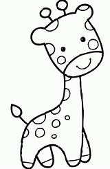 Giraffe Coloring Pages Cute Preschool Baby sketch template