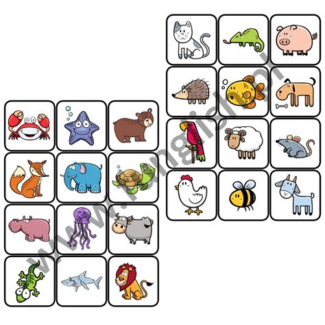 animals bingo  funglish