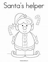 Coloring Santa Helper Elf Hat Noodle Santas Built California Usa Twistynoodle Twisty Girl Outline sketch template