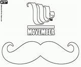 Mustache Movember Coloring Logo sketch template