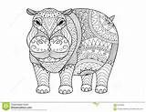 Coloriage Hippopotame Zentangle Bezoeken Hippopotamus sketch template