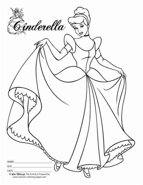 printable princess cinderella coloring pages