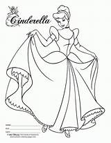 Coloring Pages Cinderella Princess Disney Princesses Printable Everfreecoloring sketch template