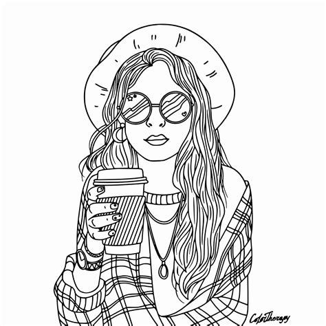 aesthetic girl coloring pages