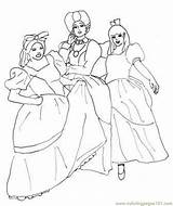 Coloring Cinderella Sisters Step Sister Pages Cartoons Getcolorings Getdrawings sketch template