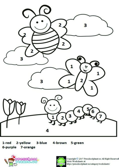 worksheets preschool coloring pages  kids