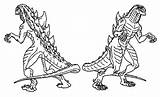 Godzilla Coloring Pages Drawing Walking Couple Luna Color Sea Getdrawings sketch template