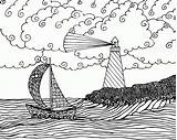 Lighthouse Coloring Pages Boat Printable Seascape Adults Carolina North Adult Sailboat Color Ferry Template Getcolorings Print Popular Sheets Library Getdrawings sketch template