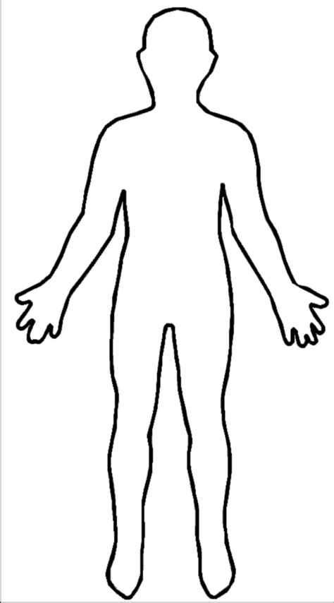 human body outline printable clipart