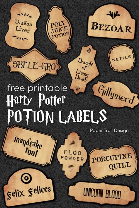 harry potter potion bottle labels  printable printable word searches