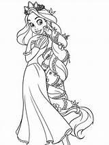 Coloring Tangled Pages Printable Kids Disney Rapunzel Color Colouring Sheets Print Birthday Princess sketch template