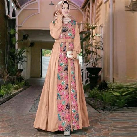 Model Baju Gamis Motif Batik Modern Terbaru Ryn Fashion