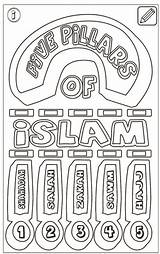 Islam Coloring Pillars Colouring Pages Five Islamic Search Template Coloringpagesfortoddlers sketch template