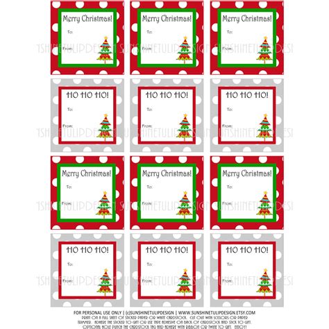 printable christmas gift tags christmas labels red  green christm