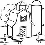 Barn Coloring Pages Farm Simple Kids Printable Scene Silo Print Cartoon Animals Drawing Old Barnyard Easy Red Cliparts Book House sketch template