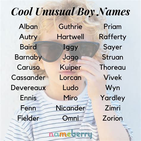 rare unique  unusual boy names unusual boy names cool unusual