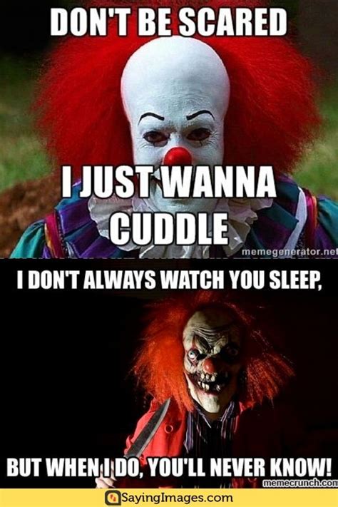 scary clown memes thatll haunt   night sayingimagescom