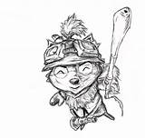 Teemo Legends League Coloring Pages Template Reporting Captain Duty sketch template