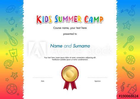 summer camp certificate template