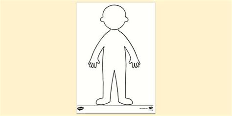 man silhouette outline colouring page twinkl