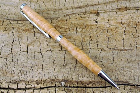 wooden  curly maple wood carving slimline twist  hand carved wood