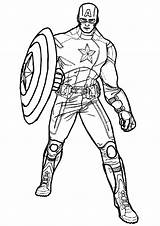 Captain America Coloring Pages Kids Color Print Printable Children American Super Adult Drawings sketch template