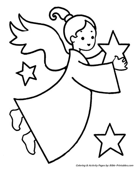 easy pre  christmas coloring pages christmas angel  stars