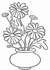 Vase Flower Pages Coloring Getdrawings Printable sketch template