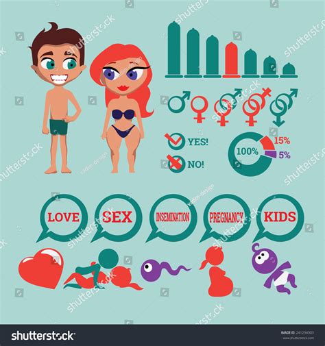 Infographic Elements Safe Sex Love Contraception Stock