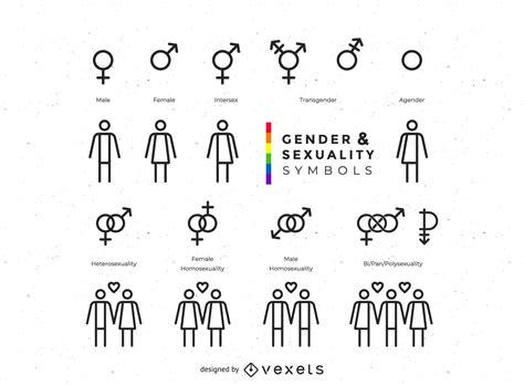 gender and sexuality symbols collection vector download