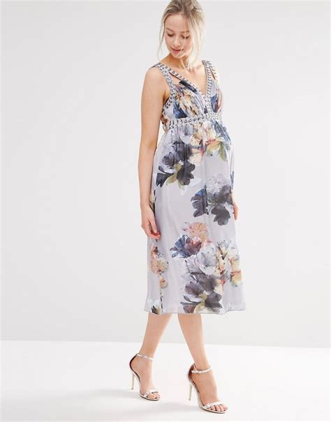 little mistress maternity floral print dress with embellishment 122 maternity dresses for