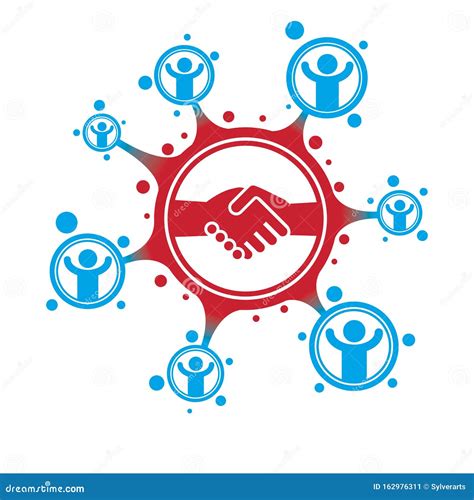 social relations conceptual logo unique vector symbol hands