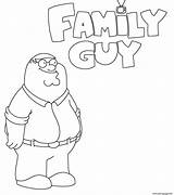 Peter Griffin Coloring Guy Family Pages Cartoon Printable Print sketch template