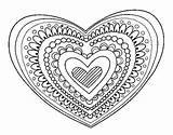 Mandala Heart Coloring Cuttable Via sketch template