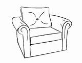 Armchair Coloring Pages Chair sketch template