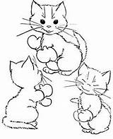 Pages Coloring Kittens Mittens Kids Nursery Animal sketch template