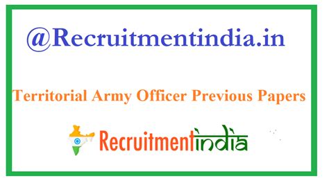 territorial army officer previous papers question papers