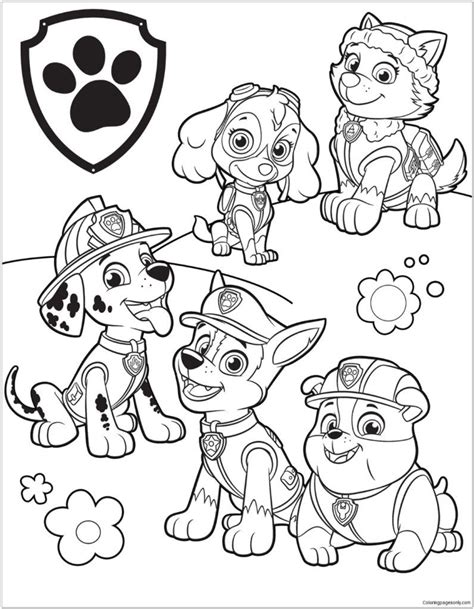 rocky paw patrol colouring pages creative coloring pages
