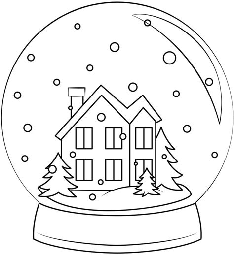winter snow globe coloring page  printable coloring pages  kids