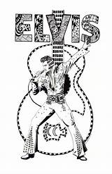 Coloring Elvis Presley Pages Adult Etsy Zentangle sketch template