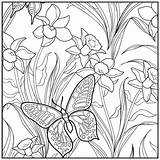 Coloring Garden Pages Adult Sunset Beach Butterfly Flower Printable Color Flowers Easy Print Getcolorings Getdrawings Colorings sketch template