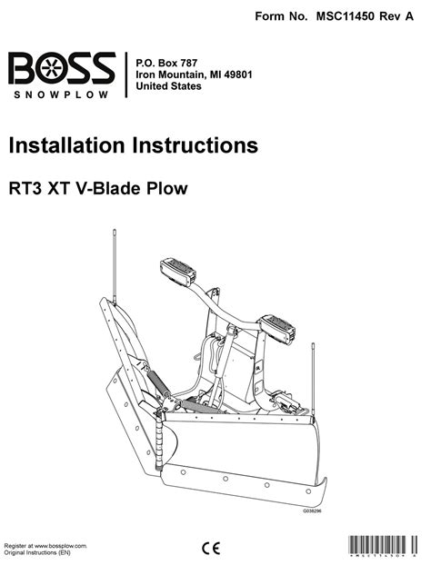 boss snowplow rt xt installation instructions manual   manualslib
