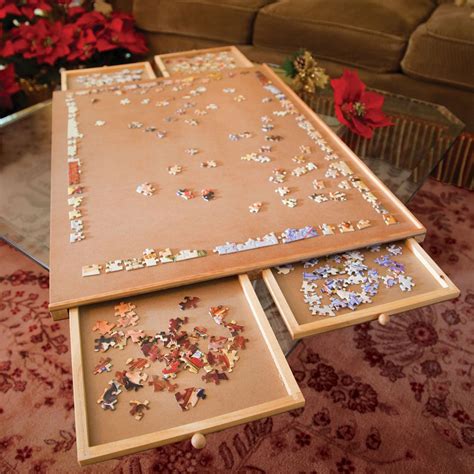 jumbo jigsaw puzzle table portable work surface organizer