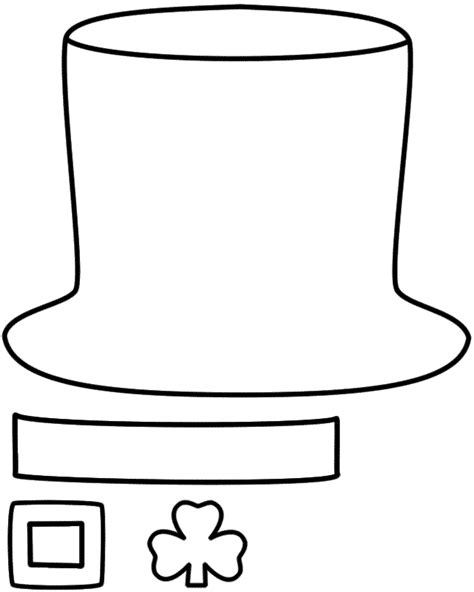 leprechaun hat paper craft black  white template