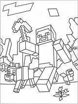 Coloring Minecraft Pages Kolorowanki Kids sketch template